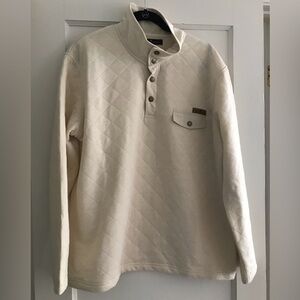 Simply Southern‎ Quilted T-Snap Pullover Jacket Beige Cream Mens Size L
